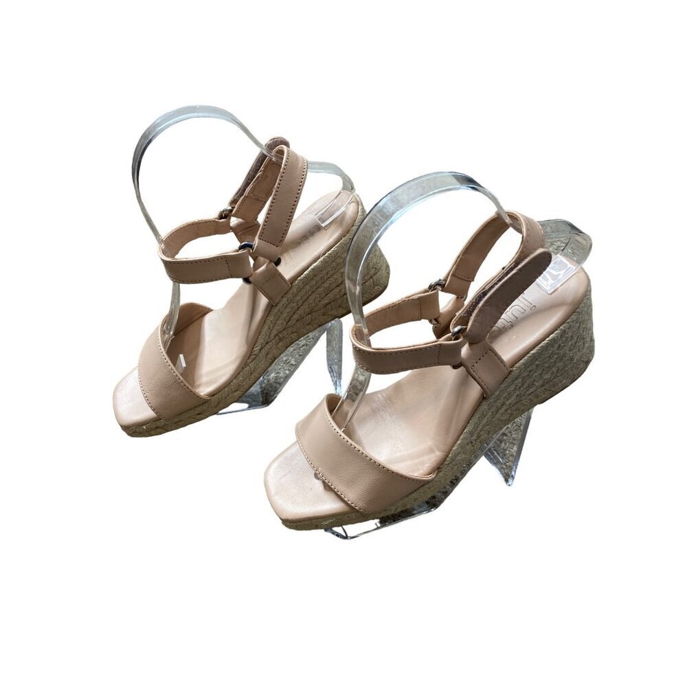 JUTELIA WOMEN'S BLUSH LEATHER WEDGE OPEN TOE SANDAL SZ 39/8.5 NWOT - Picture 4 of 10